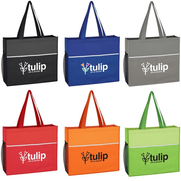 JH3328 Non-Woven Wave Design Tote Bag With Cust...